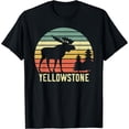thumbnail image 1 of Men Vintage Yellowstone National Park Moose Retro Travel Gift T-Shirt Short Sleeve Tees Black Tee, 1 of 5