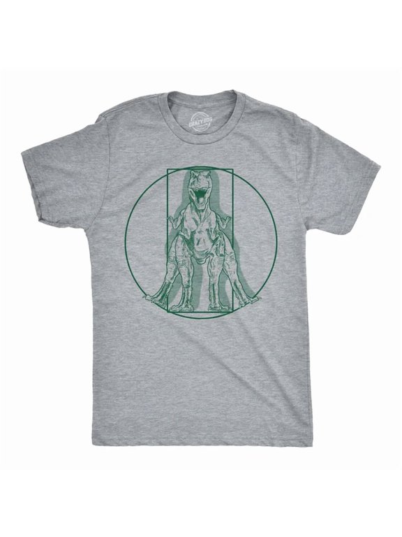 Men Vitruvian T-Rex Dinosaur Graphic T-Shirt