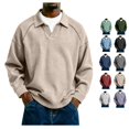 thumbnail image 1 of Men Waffle Sweatshirt Casual Long Sleeve Loose Lightweight Pullover Tops Sweaters Fashion Fall Winter Clothes, 1 of 6