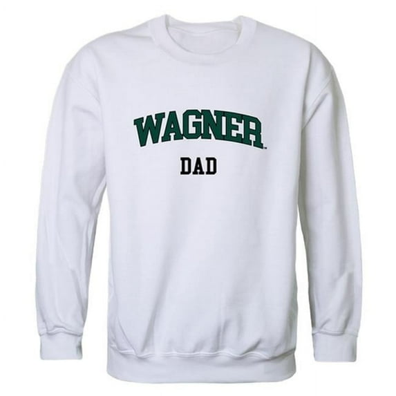 Men Wagner College Dad Crewneck Fleece, White - Large