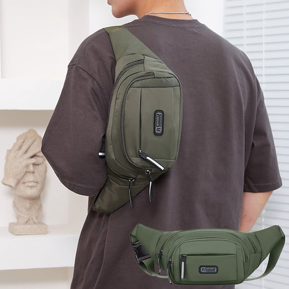Men Waist Bag Multifunction Belt Phone Pouch, Waterproof Crossbody Sling Bag with Multiple Compartments, Wear Resistant Work Travel Waist Pack for Daily Outdoor Activities
