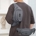 thumbnail image 1 of Men Waist Bag Multifunction Belt Phone Pouch, Waterproof Crossbody Sling Bag with Multiple Compartments, Wear Resistant Work Travel Waist Pack for Daily Outdoor Activities, 1 of 6