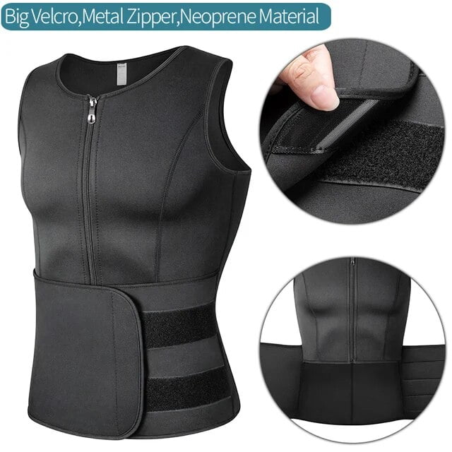 Men Waist Trainer Sauna Vest Fitness Corset Abdomen Slimming Body