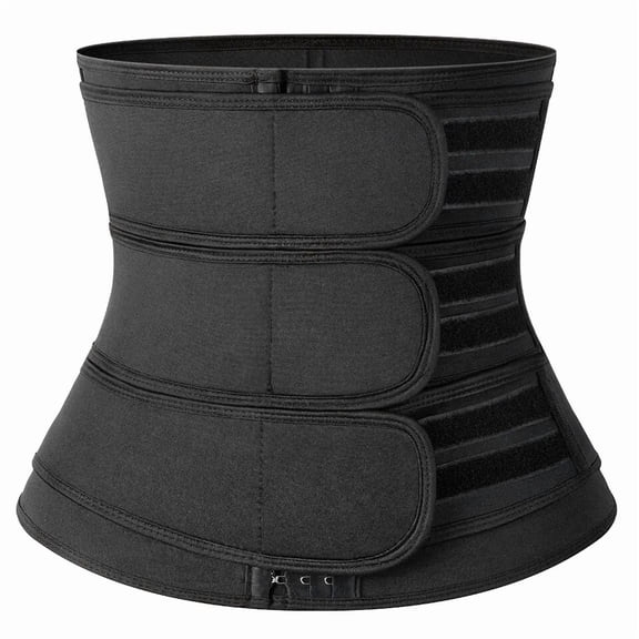 Men Waist Trainer Trimmer Belt for Weight Loss Neoprene Body Shaper Sauna Workout Sweat Belly Belt with Double Straps Shapewear,L,A Hooks-Three Belt