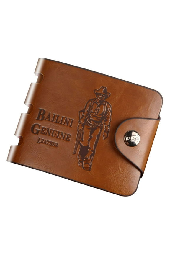 Men Wallet Bifold Compact Faux Leather Bifold Faux Leather Wallet for Men