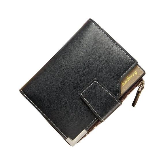 Men Wallets Card Holder Short Pocket Zipper Purse Wallet Large Capacity Safe Multi-Function For Business Male Blue