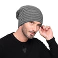thumbnail image 1 of Men Warm Knitted Hat Winter Slouchy Beanie Skull Slouch Cap for Men, Grey, 1 of 10
