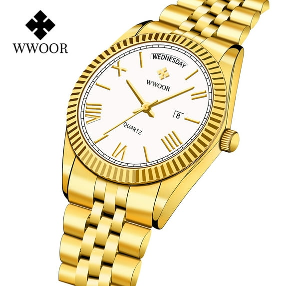 Men Watch Classic Analog Quartz Date Stainless Steel Milanese Mesh Band Ultra-Thin Rectangle Dial Luminous