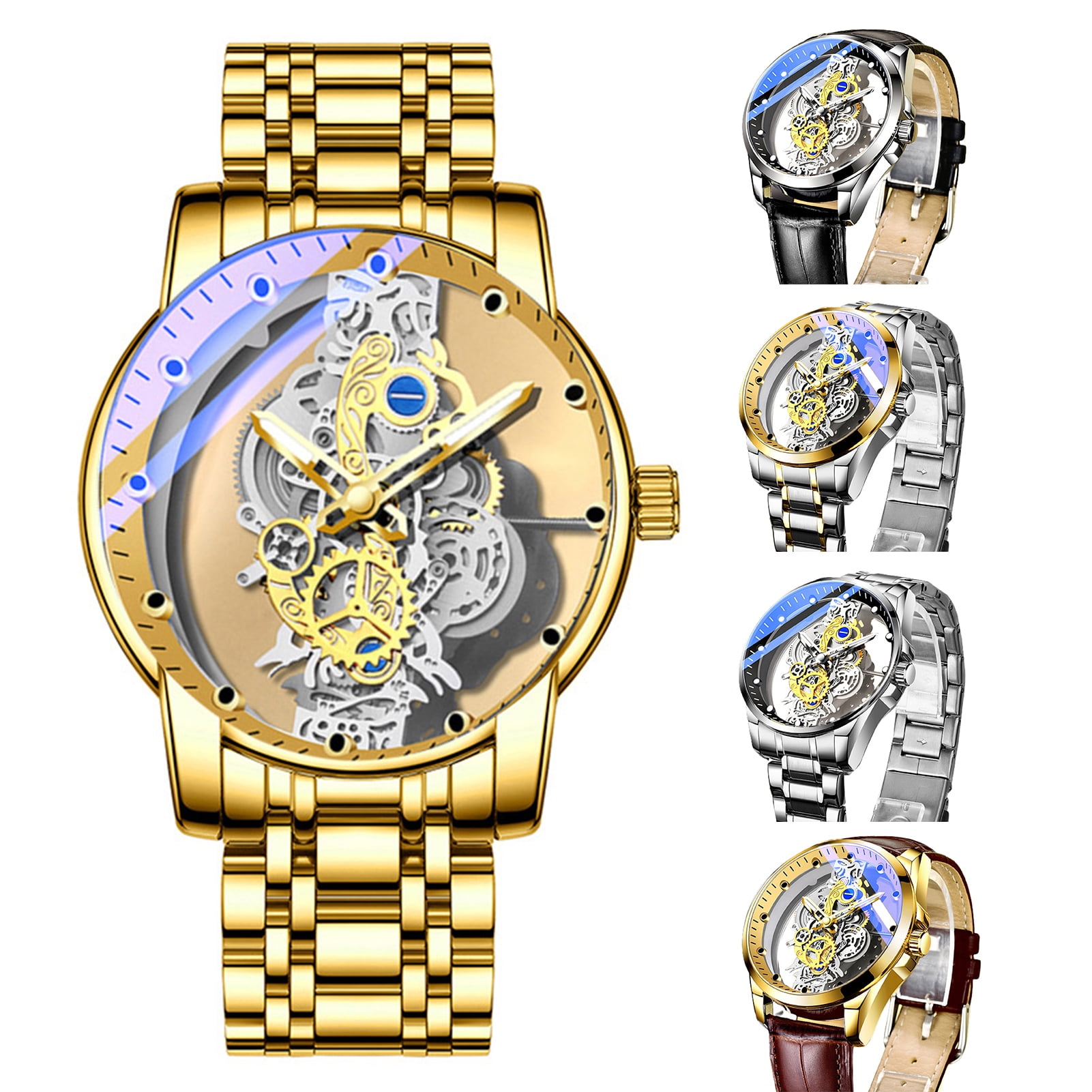 Men Watch Pointer Design Round Dial Luminous Hollow High 