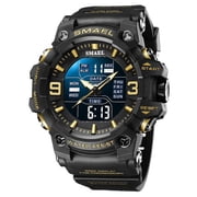 Men Watch Sport Waterproof Led Light Alarm Clock Dual Time Display Week Auto Date Wristwatches 8049 Quartz Watches Sports Time - Quartz Wristwatches