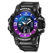 Men Watch Sport Waterproof Led Light Alarm Clock Dual Time Display Week Auto Date Wristwatches 8049 Quartz Watches Sports Time - Quartz Wristwatches