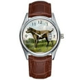 thumbnail image 1 of Men Watch casual Waterproof Quartz Watches Clock Date Classic Business Brown Leather Christmas Wristwatch Irish Terrier Watch, 1 of 1