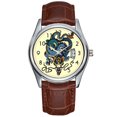 thumbnail image 1 of Men Watch casual Waterproof Quartz Watches Clock Date Classic Business Brown Leather Christmas Wristwatch dragon watch, 1 of 1