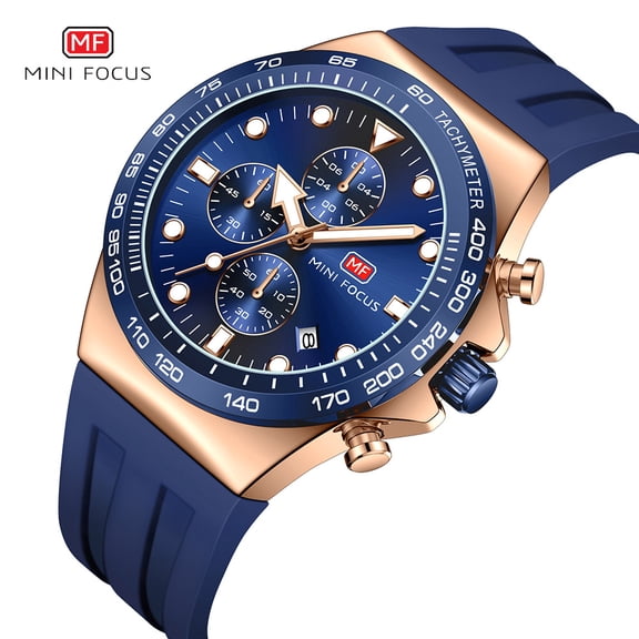 Men Watches Business Casual Wrist Watch (Chronograph/Waterproof/Luminous/Calendar) Silicon Band Fashion Watches for Men…