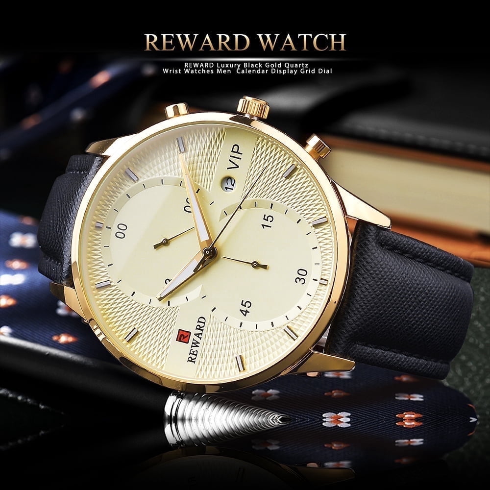 Men Watches Business Casual Wrist Watches (Multifunction/Waterproof/Luminous/Calendar) Genuine Leather Band Fashion Watch for Men