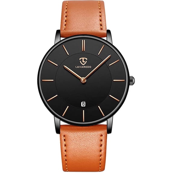 Watches for Man Ultra-Thin Men’s Quartz Watch with Large Minimalist Dial,Date Window ,Leather strap,Gift for Man Father's Day gift