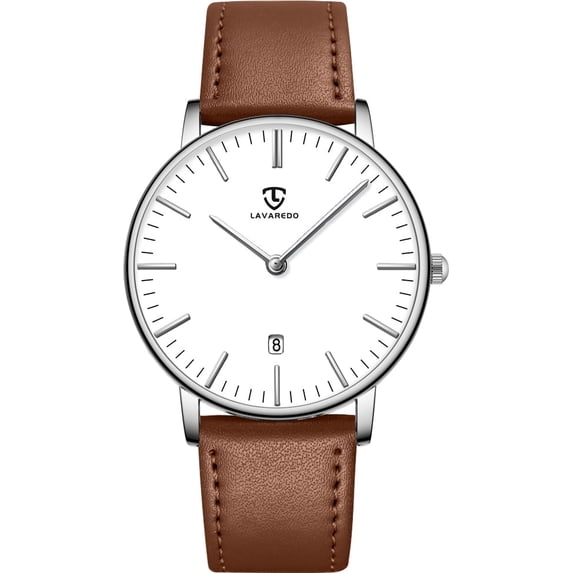 Watches for Man Ultra-Thin Men’s Quartz Watch with Large Minimalist Dial,Date Window ,Leather strap,Gift for Man Father's Day gift