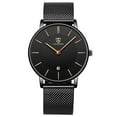 thumbnail image 1 of Men Watches Fashion Minimalist Quartz Watch for Men Analog Waterproof Watches with Stainless Steel Mesh Band Gift for Man, 1 of 7