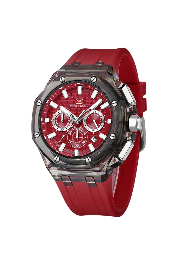 Men Watches,Multifunction Transparent Analog Display Silicone Strap Calendar Quartz Waterproof Trend Wrist Watches for Men