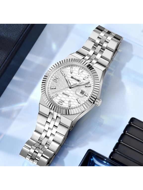 Men Watches,Quartz Analog Watch Stainless Steel Bracelet with Date Window Luminous Designer,Classic Quartz Business Men's Watches