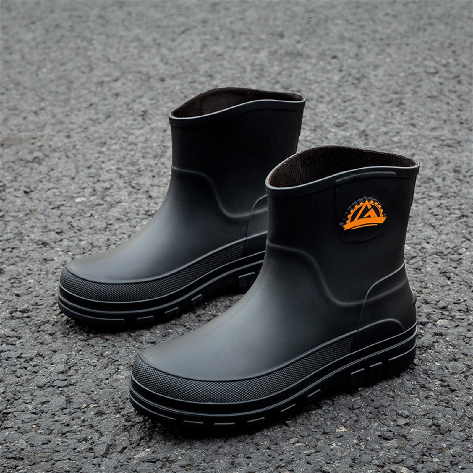 Men Waterproof Garden Slip-On Short Boots Rain Boots Breathable Lightweight Mid Calf Deck Fishing Outdoor Slip Resistant Shoes for Outdoor Activities