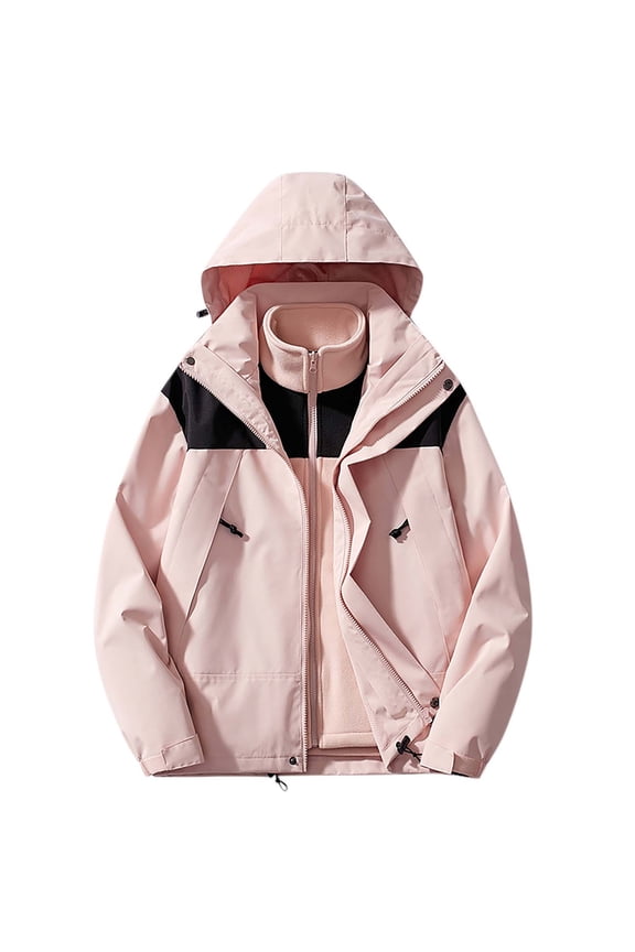 Men Waterproof Long Rain Coats Winter Warm Hooder Rain Jacket Long Sleeve Coat Top with Pockets Outdoor Windbreaker for Running Cycling