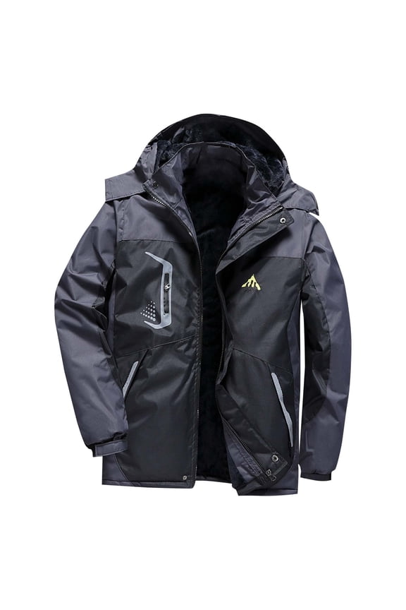 Men Waterproof Ski Jacket Winter Fleece Snow Coat Windproof Hooded Mountain Windbreaker Warm Snowboard Outerwear