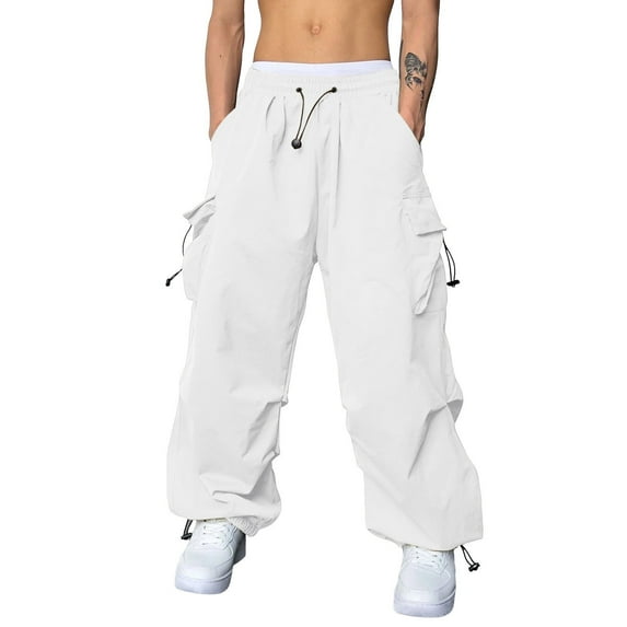 Men Waterproof Ski Pants Men's Casual Waist Color Sports Hat Multi Woven Pocket Solid Color Pants Street Cargo Tie Men's Cargo Pants Wear To Work Pants & Capris For Man
