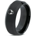 thumbnail image 1 of Men Wedding Ring Black Engagement Rings Gamer Tungsten Graduation Gifts New Mom Initial Jewelry, 1 of 8