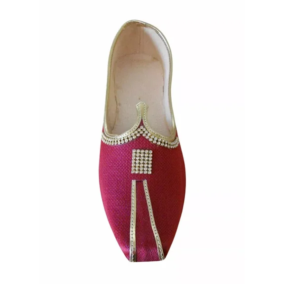 Men Wedding Shoes Handmade Loafers Red Jutties Traditional Mojaries US 6-12