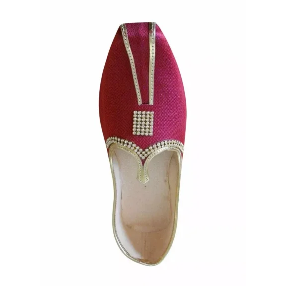 Men Wedding Shoes Handmade Loafers Red Jutties Traditional Mojaries US 6-12