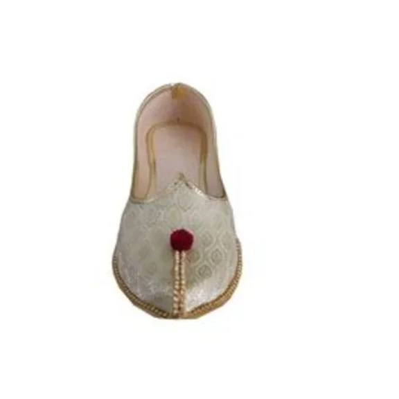 Men Wedding Shoes Jutties Designer Wedding Cream Loafers Khussa Mojaries US 7-12