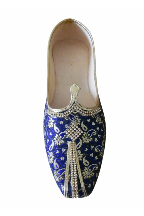 Men Wedding Shoes Leather Handmade Indian Ballet Mojaries Loafers Jutties US 6