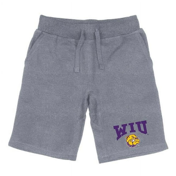 Men Western Illinois Leathernecks Premium Shorts, Heather Grey - Medium