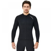 Men Wetsuits Top Jacket 2mm Neoprene Long Sleeve Shirt Front Zipper Vest Wet Suit Keep Warm for Adult Diving Surf Swim Water Sports