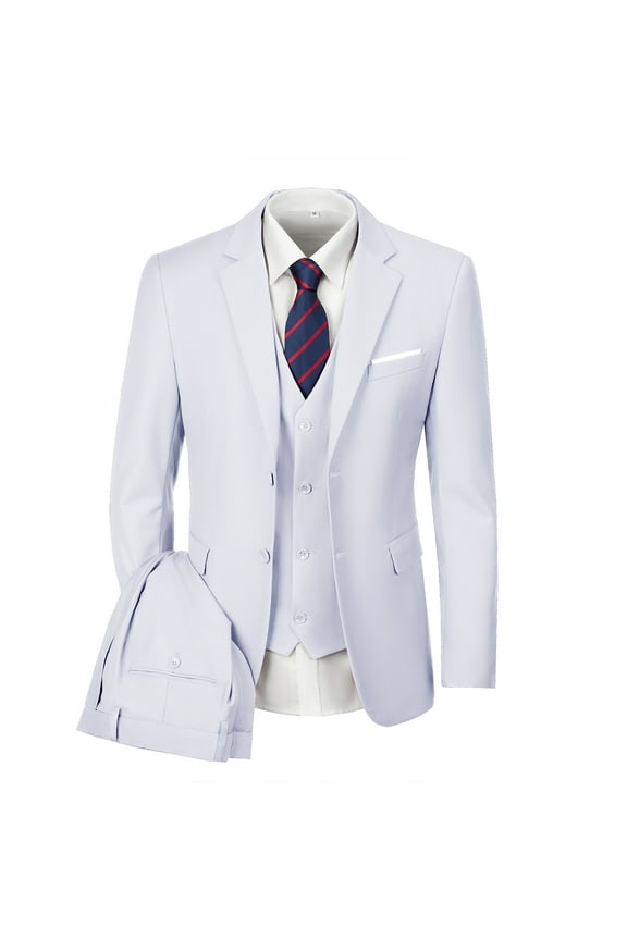 Casual Slim Fit Blazer Jacket Vest Adjustable Front Zippered Pants (Men's), Size M