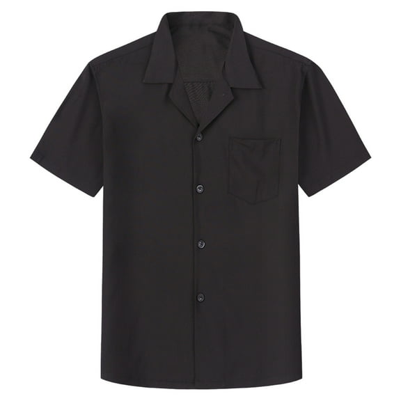 Men White Undershirt Mens 3Xl T Shirts Men's Short Sleeve Business Shirt Casual Button Down Shirts Solid Formal Shirt Slim Fit Solid Top