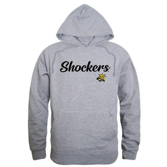 Men Wichita State Shockers Script Hoodie, Heather Grey - Large
