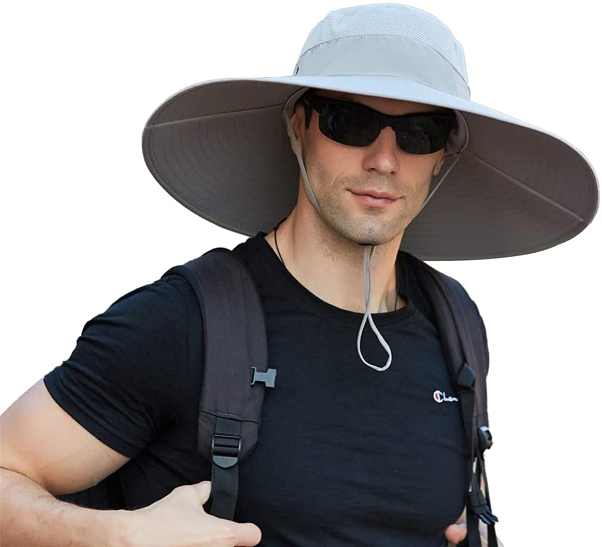 Men Wide Brim Sun Hats UPF50+ Waterproof Breathable Bucket Hat for Fishing,  Hiking, Camping 