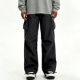 thumbnail image 1 of Men Wide Leg Cargo Jogger Pants Multi Storage Pockets Breathable Sports Workout Pants S-XXL, 1 of 8