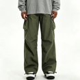 thumbnail image 1 of Men Wide Leg Cargo Jogger Pants Multi Storage Pockets Breathable Sports Workout Pants S-XXL, 1 of 8