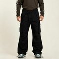 thumbnail image 1 of Men Wide Leg Cargo Pants 4-Way Stretch Twill Elastic Drawstring Casual Work Trousers S-XL, 1 of 9