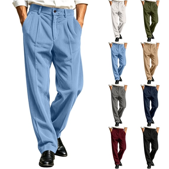 Men Wide Leg Dress Pants Sevevn Wrinkle Resistant Woven Fabric Button Zipper Fly Slant Pockets Solid Business Casual Trousers For Office Daily Wear