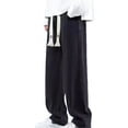 thumbnail image 1 of Men Wide Leg Jeans Plus Size Relaxed Length Trousers for Everyday Wear and Tall Comfort Fit Durable Polyester Versatile, 1 of 4