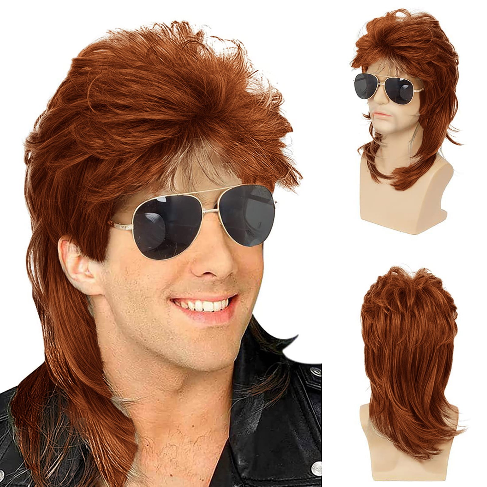 Men Wigs Blonde Curls 70s 80s Punk Rock Wigs Fancy Disco Party Wigs Lace Front Wig Curly Wigs Long Loose Wave Closure Hair with Closure Loose Wave Hair Wigs with Closure