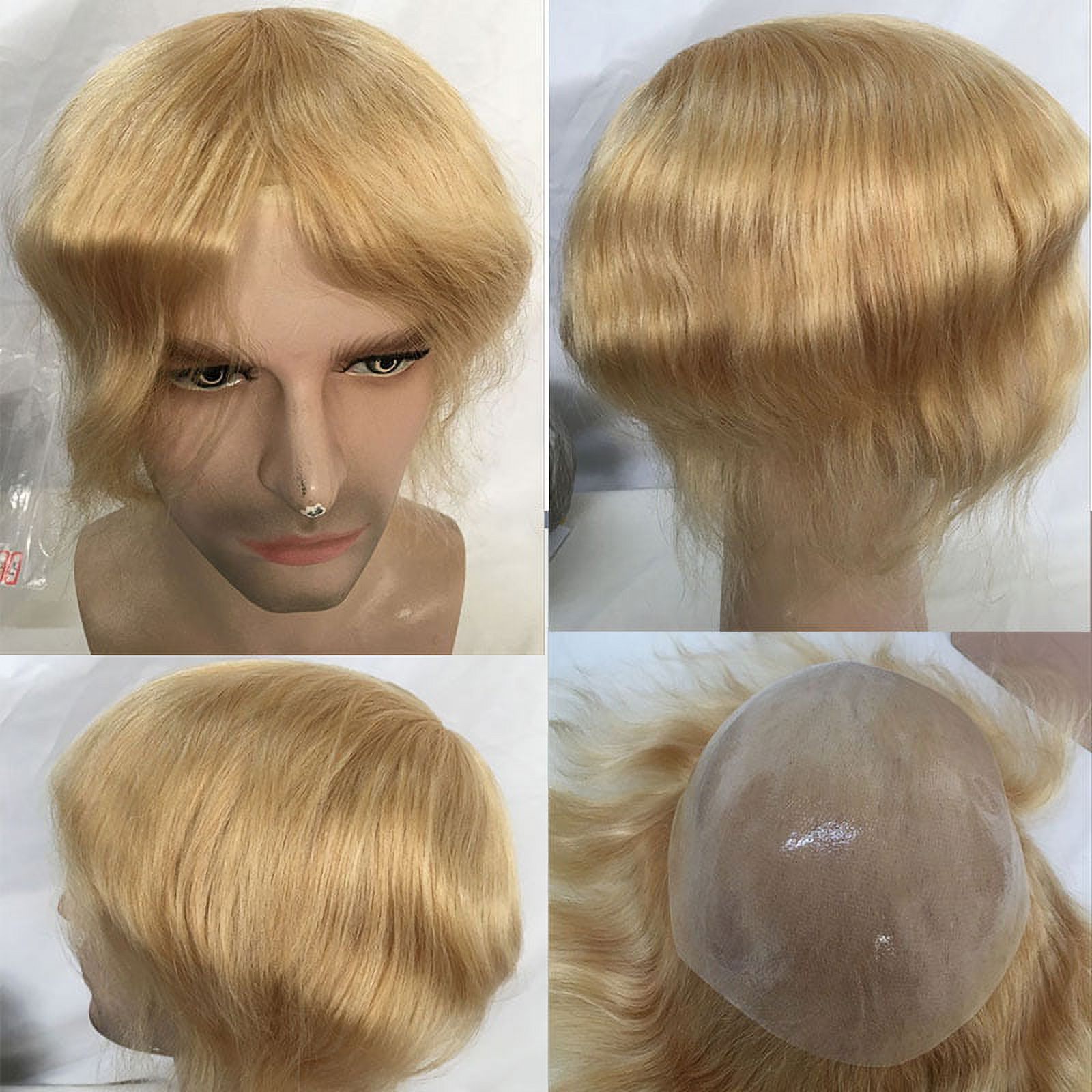 Men Wigs Human Hair Toupee Thin Skin Pu Male Wig Hair Prosthesis Men