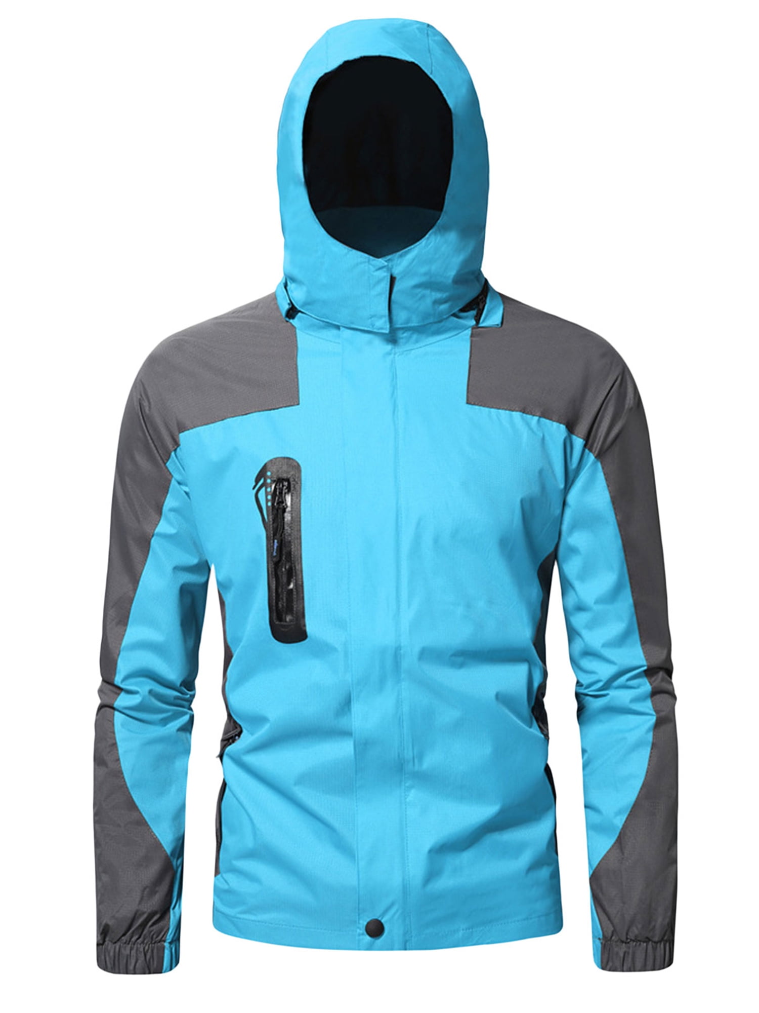 Men Windproof Rain Jacket Outdoor Training Running Sportswear Oversized  Long Sleeve Hiking Windbreaker Hooded Coat Autumn Winter