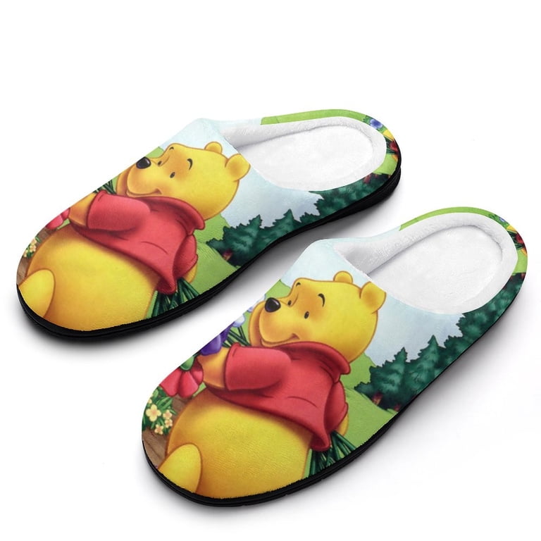 Men Winnie The Pooh Slippers Non-Slip Fuzzy House Slippers  display picture 2