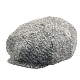 Cap Men Women Retro Hat Driver Flat Cap for Male Herringbone Beret Black White