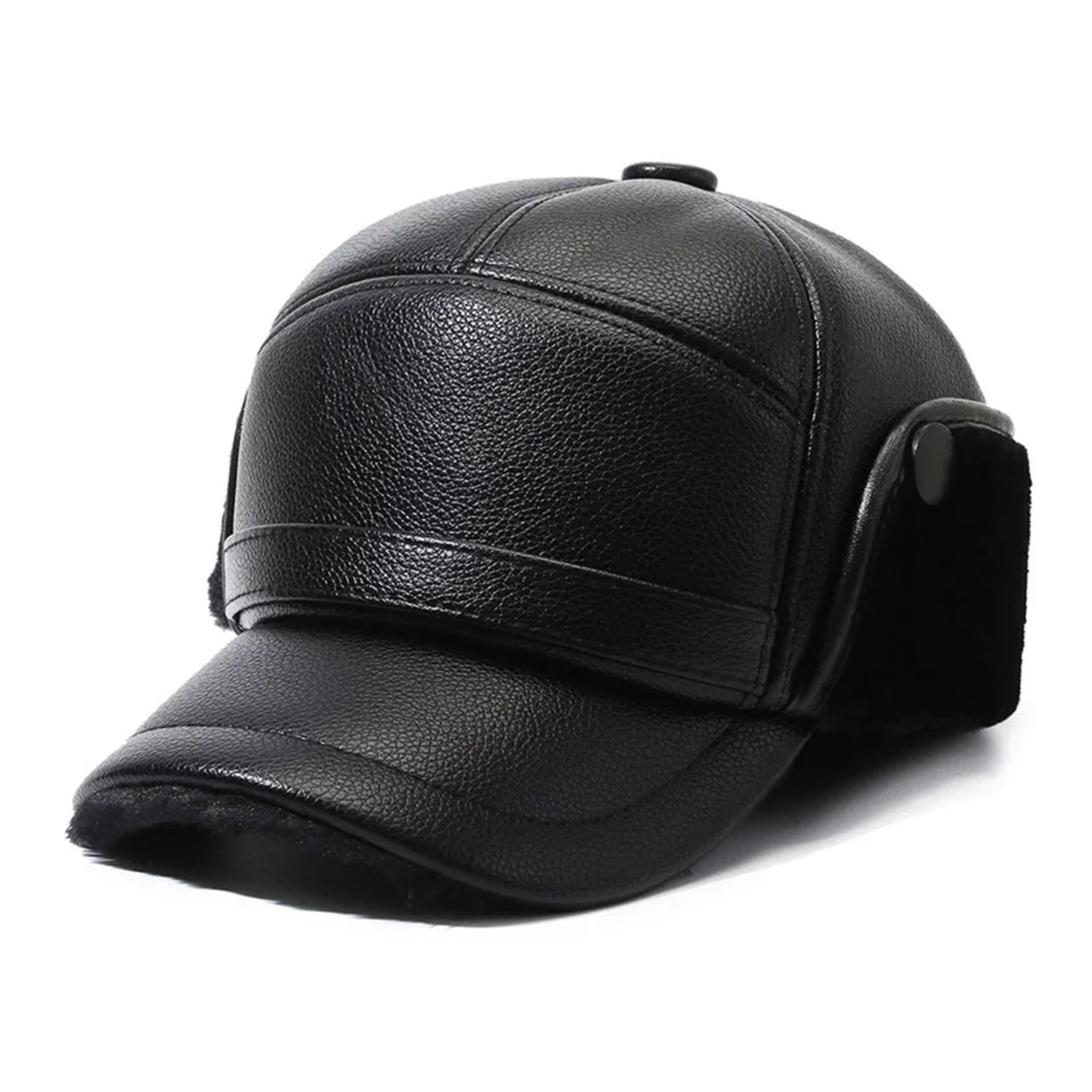 Men Winter Baseball Caps With Foldable Earflaps Warm Hats Dome ...